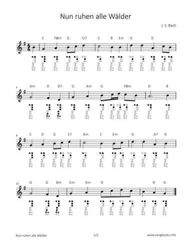Nun ruhen alle Wälder (arr. songbooks.info)