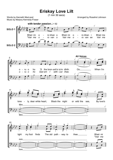 Vair Me O (eriskay Love Lilt) (arr. Rosalind Johnson)