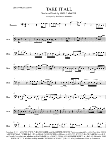 Take It All (arr. Jose Daniel Morales A.)