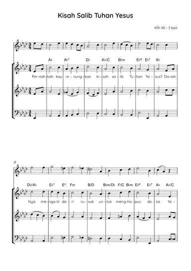 The Broken Heart / Kisah Salib Tuhan Yesus - Score Only (arr. Angie Wiranata)