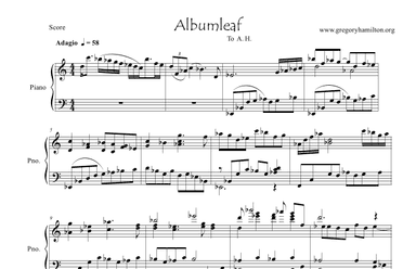 Album Leaf for Piano to A. H.
