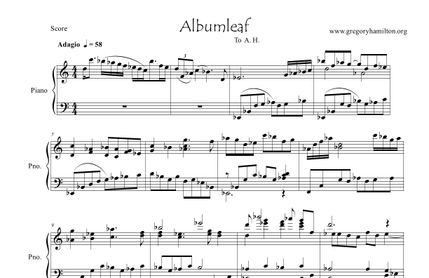 Album Leaf for Piano to A. H.