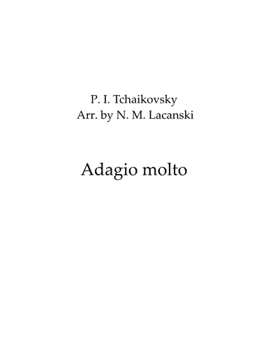 Adagio molto (arr. Nick M Lacanski)