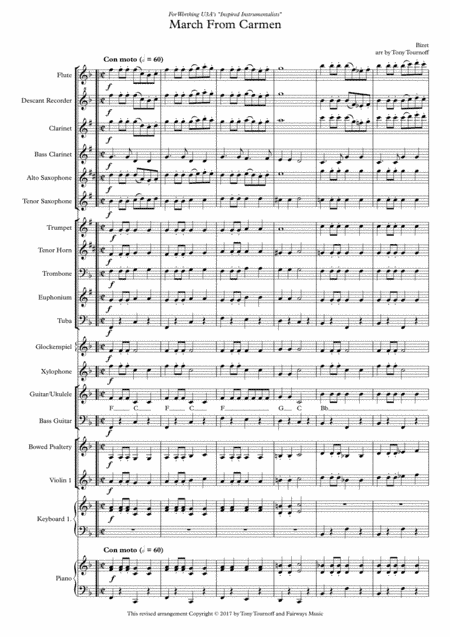 March from "Carmen" (Mixed Ensemble) (arr. Tony Tournoff)