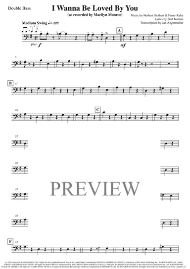 I Wanna Be Loved By You  from GOOD BOY (arr. Jan Angermüller)
