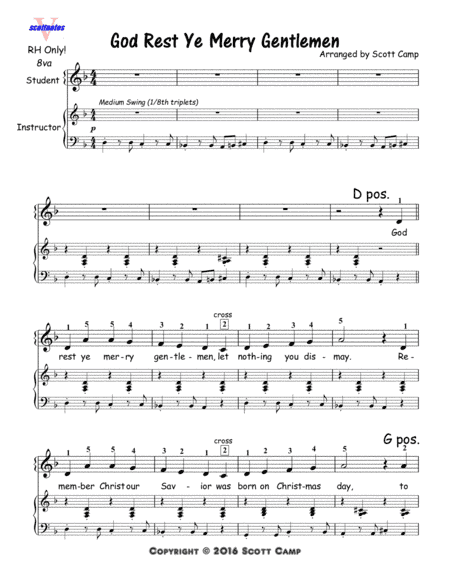 God Rest, Ye Merry Gentlemen (First Year Piano Students) (arr. Scott Camp)