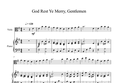God Rest Ye Merry, Gentlemen (Viola + Piano) (arr. Digital Book Music)