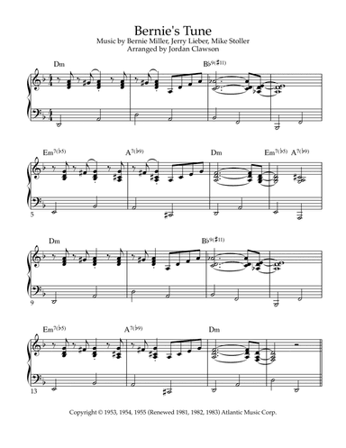 Bernie's Tune (arr. Jordan Clawson)