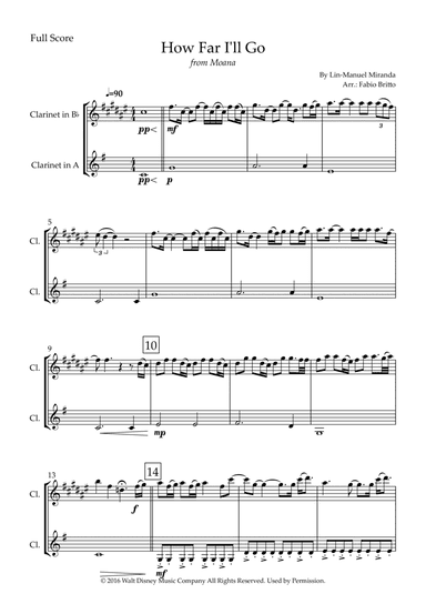 How Far I'll Go (arr. Fabio Britto)