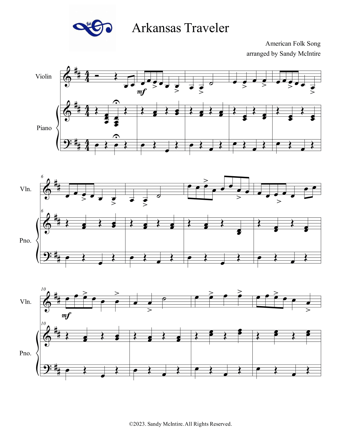 Arkansas Traveler (arr. Sandy McIntire)