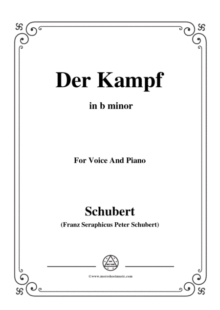Schubert-Der Kampf,Op.110,in b minor,for Voice&Piano (arr. MSM)