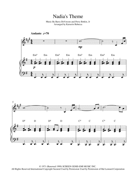 Nadia's Theme (arr. Kaiserin Rebecca)