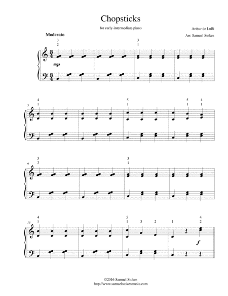 Chopsticks - for early-intermediate piano (arr. Samuel Stokes)