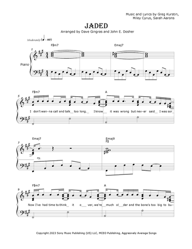 Jaded (arr. Dave Gingras and John E. Dosher)