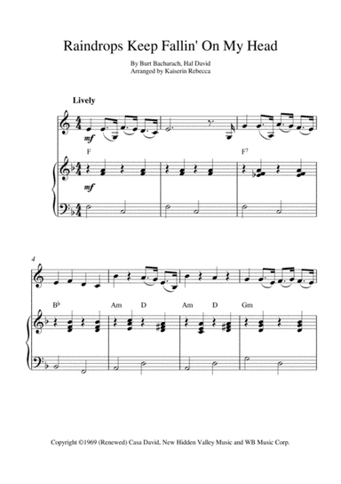 Raindrops Keep Fallin' On My Head (arr. Kaiserin Rebecca)