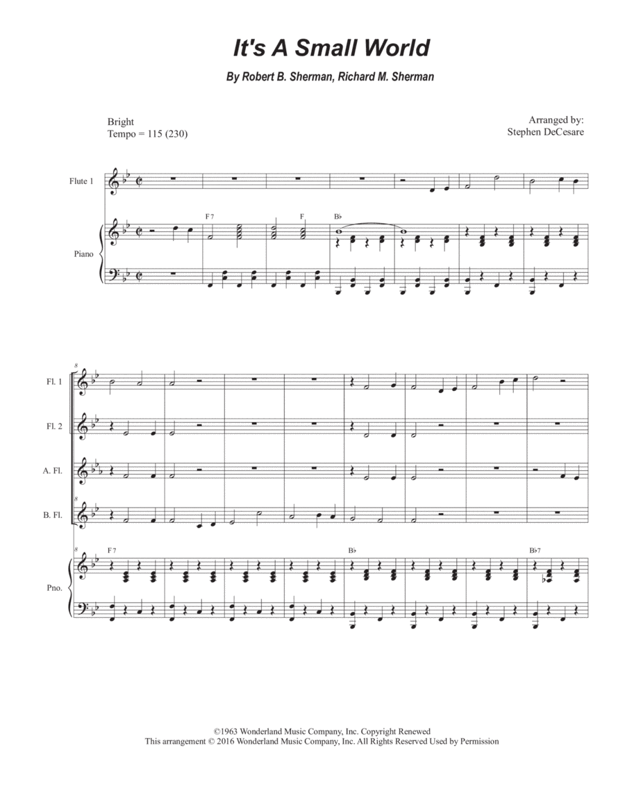 It's A Small World (arr. Stephen DeCesare)
