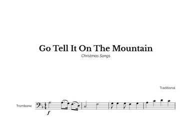 Go Tell It On The Mountain for Easy Trombone Solo (arr. Marcos Soares)