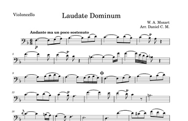 Laudate Dominum for cello (easy piano) (arr. Daniel C. M.)