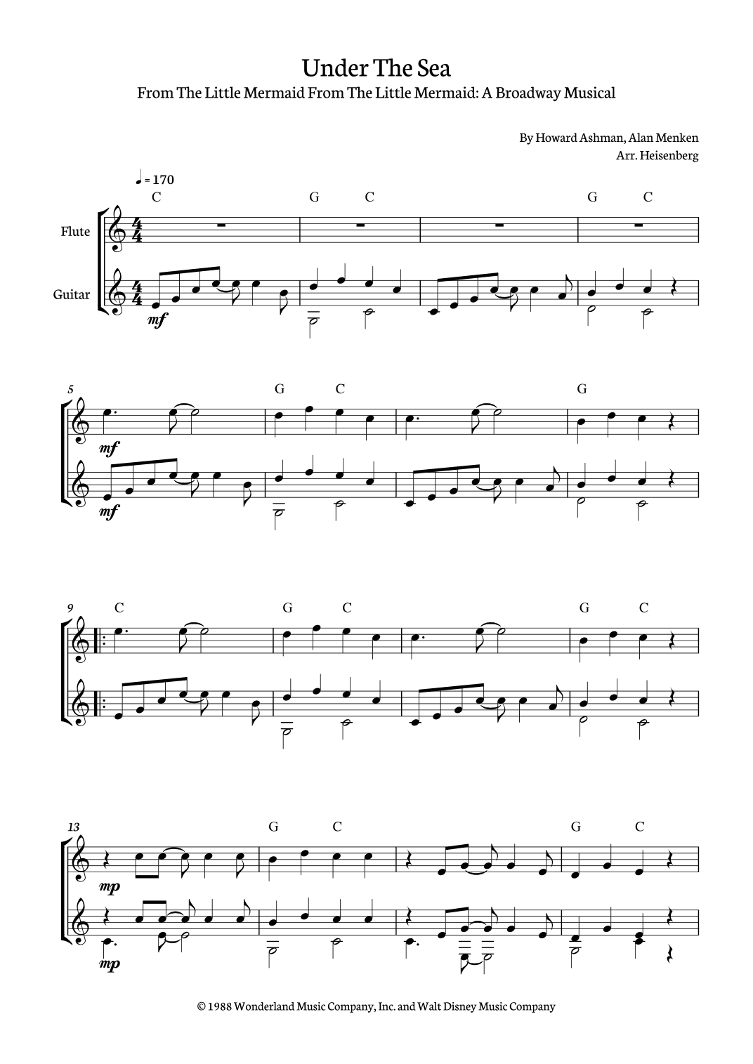 Under The Sea (arr. Heisenberg)
