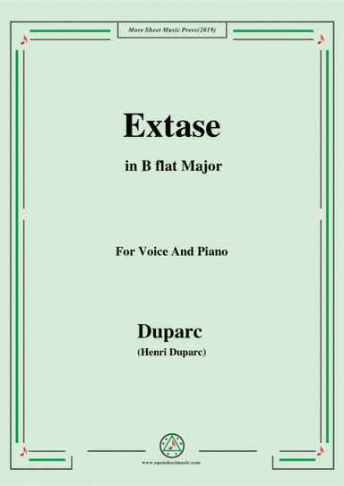 Duparc-Extase in B flat Major,for Violin and Piano (arr. MSM)
