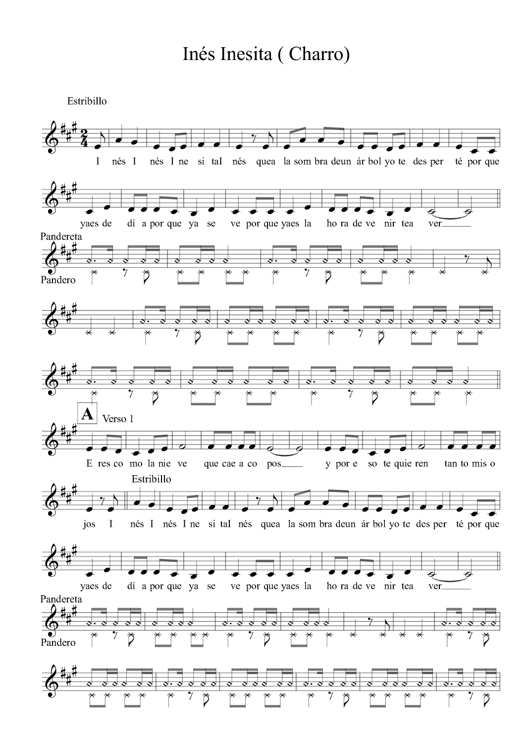 Inés Inesita ( Charro) (arr. Daniel Clavero Royo)