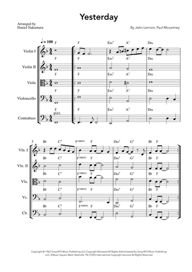 Yesterday (arr. Daniel Nakamura)