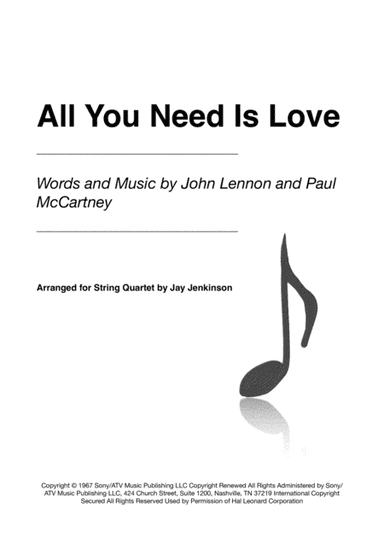 All You Need Is Love (arr. Jay Jenkinson)