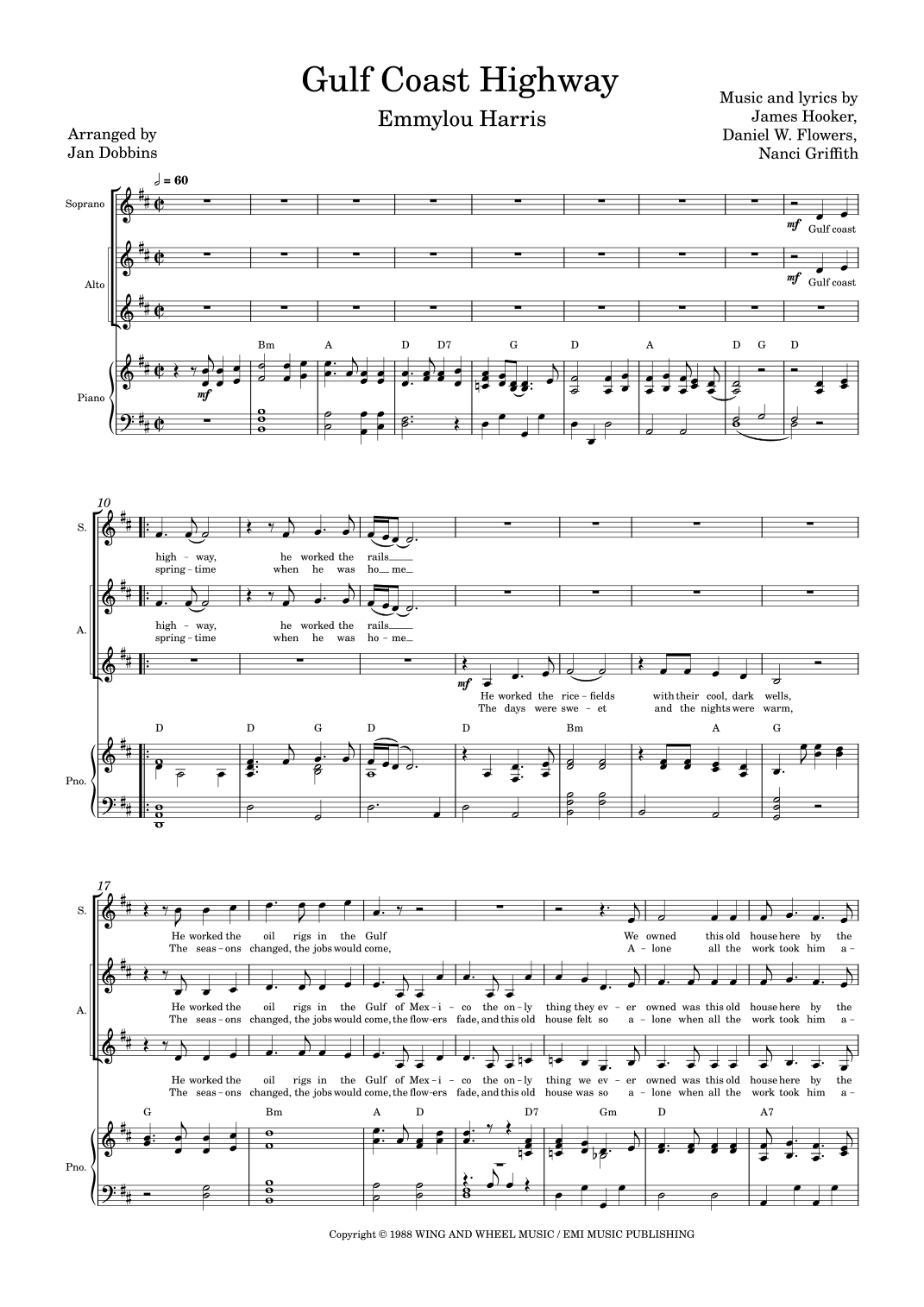 Gulf Coast Highway (arr. Jan Dobbins)