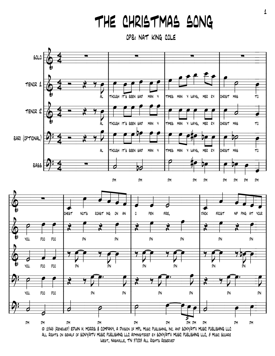 The Christmas Song (chestnuts Roasting On An Open Fire) (arr. Brian Haverkate)