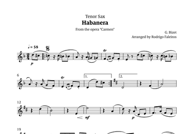 Habanera (for solo tenor sax) (arr. Rodrigo Faleiros)