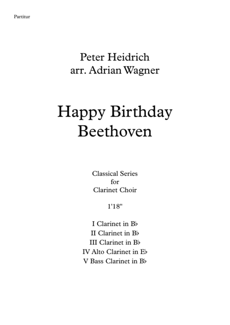 "Happy Birthday Beethoven" Clarinet Choir arr. Adrian Wagner (arr. Adrian Wagner)