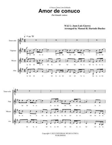 Amor De Conuco (arr. Manuel B. Hurtado Dueñez)