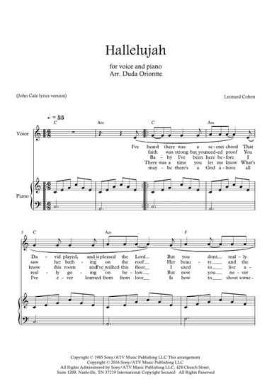 Hallelujah (arr. Duda Oriontte)