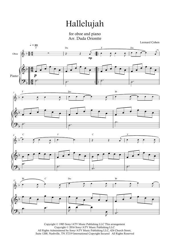 Hallelujah (arr. Duda Oriontte)