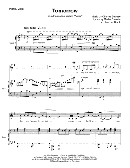 Tomorrow (arr. Jantz A. Black)