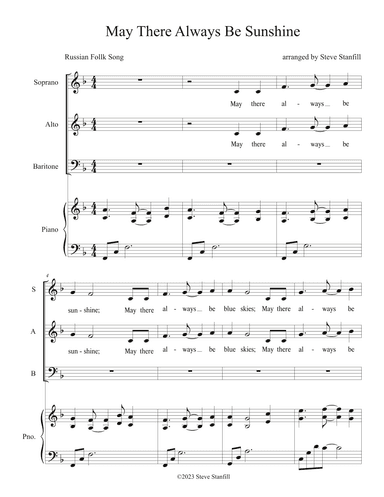 May There Always Be Sunshine (arr. Steve Stanfill)