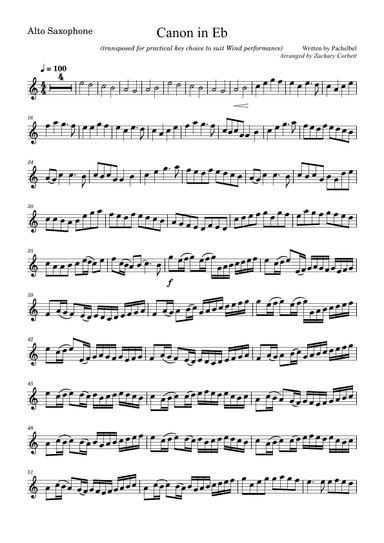 Canon in D (arr. Zachary Corbett)
