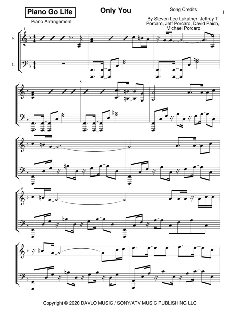 Only You (arr. Piano Go Life)