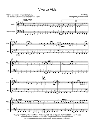 Viva La Vida (arr. Etelka Nyilasi)