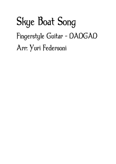 Skye Boat Song (Outlander) - Fingerstyle Guitar (DADGAD) (arr. Yuri Federsoni)