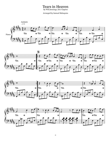 Tears In Heaven (arr. SAMUEL DE SOUZA MALAQUIAS)
