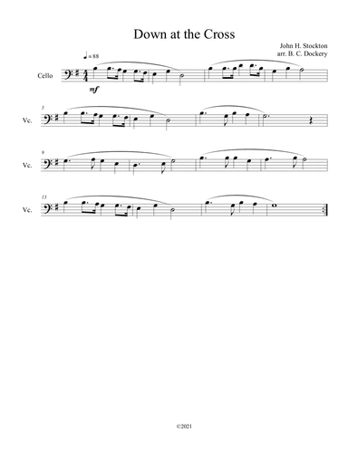 Down at the Cross (cello solo) (arr. B. C. Dockery)