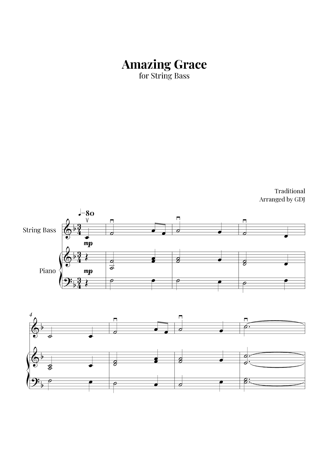Amazing Grace (arr. GDJ)