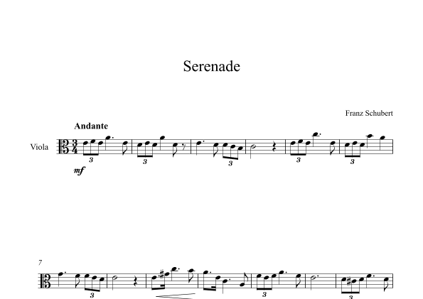 Serenade - Franz Schubert (Viola) (arr. Digital Book Music)