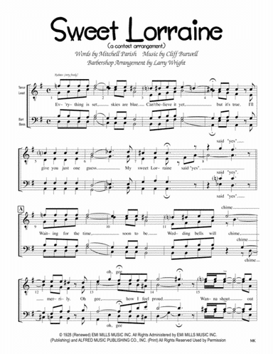 Sweet Lorraine (arr. Larry Wright)