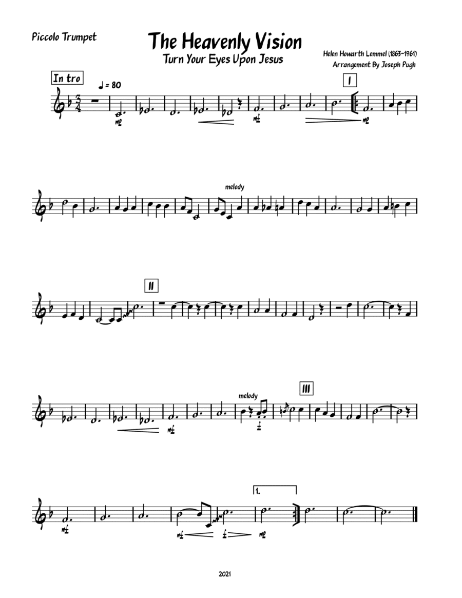 The Heavenly Vision (Turn Your Eyes Upon Jesus-Brass Quintet) (arr. Joseph Pugh)