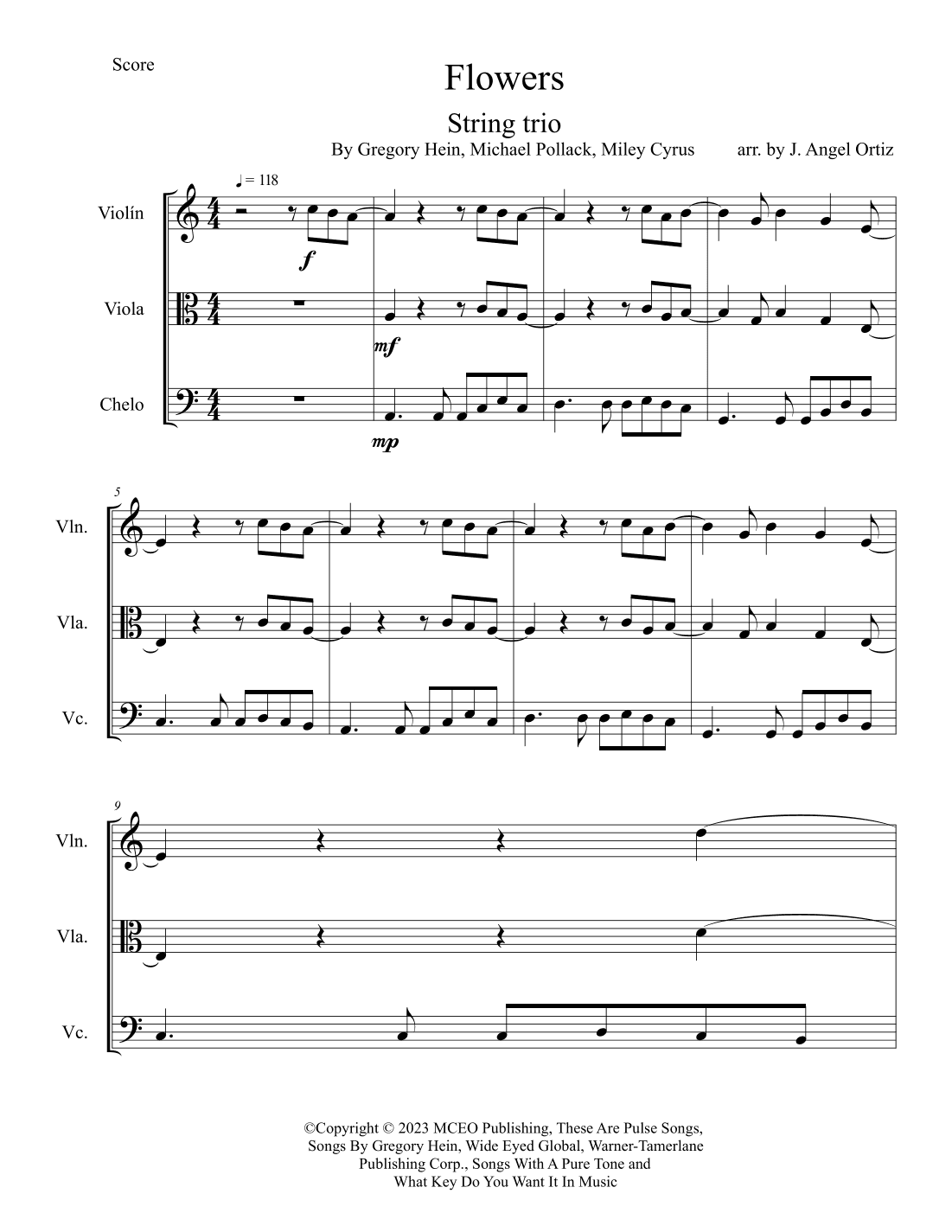 Flowers (arr. José angel Ortiz ramirez)