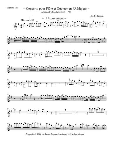 Concerto pour Flûte et Quatuor en FA Majeur (arr. D. Gagnon)