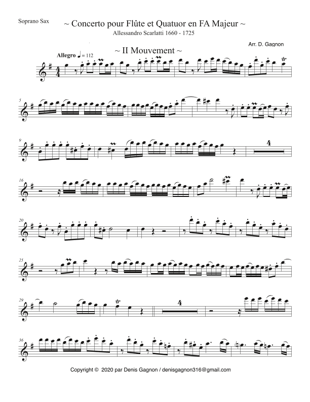 Concerto pour Flûte et Quatuor en FA Majeur (arr. D. Gagnon)