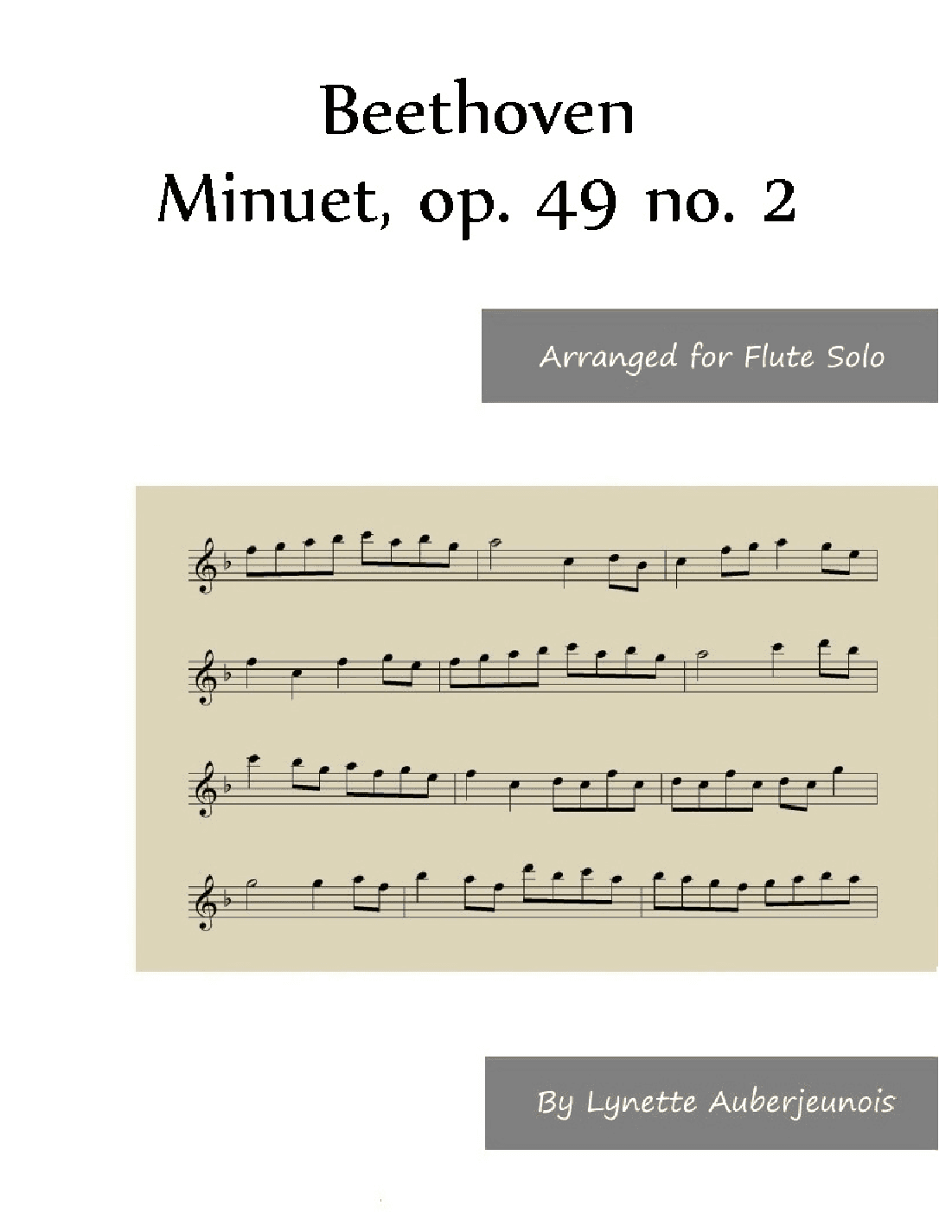 Minuet, op. 49 no. 2 - Flute Solo (arr. Lynette Auberjeunois)